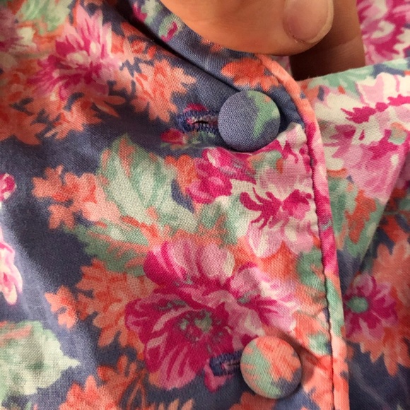 VTG Laura Ashley Dress PINK PRINT  Puff Sleeves Women’s Size 10 UK 12 cotton - Picture 5 of 9